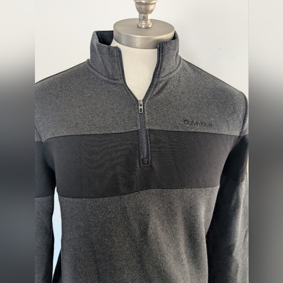 Calvin Klein Charcoal and Black Zip-Up Sweater - Picture 6 of 9